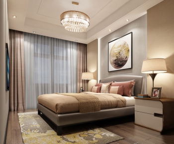 Modern New Chinese Style Bedroom-ID:648855811
