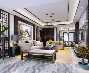 New Chinese Style A Living Room-ID:223688647