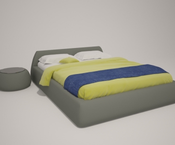 Modern Double Bed-ID:525562293