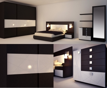 Modern Double Bed-ID:206952929