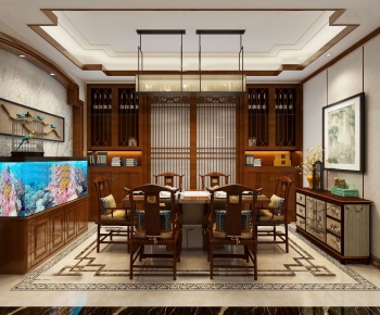 New Chinese Style Dining Room-ID:624521186