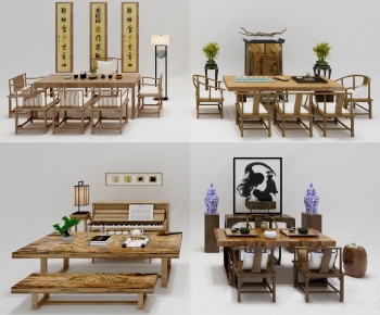 New Chinese Style Tea Tables And Chairs-ID:755834684