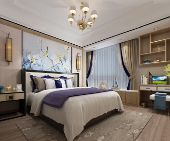 New Chinese Style Bedroom-ID:130966392