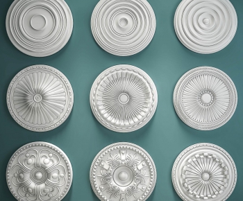 European Style Plaster Carved Top Plate-ID:671912669