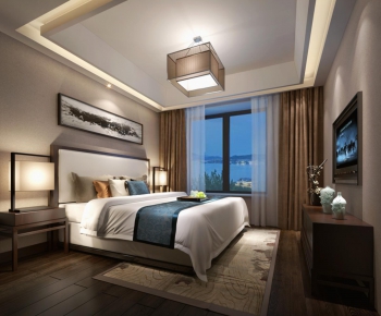 Modern New Chinese Style Bedroom-ID:184341246