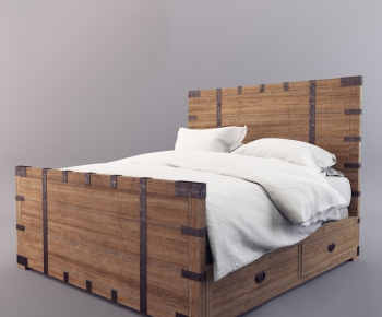 Industrial Style Double Bed-ID:482463699