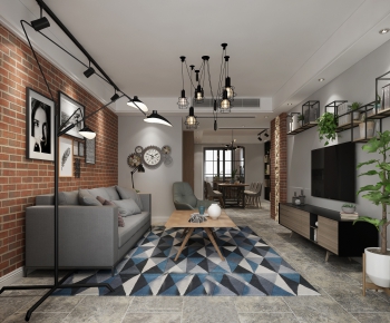 Industrial Style A Living Room-ID:189012253