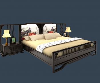 New Chinese Style Double Bed-ID:737321536