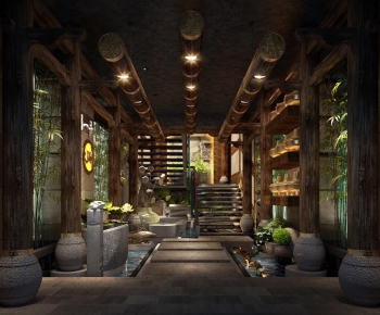 New Chinese Style Country Style Lobby Hall-ID:274897191