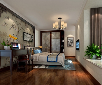 New Chinese Style Bedroom-ID:103329622