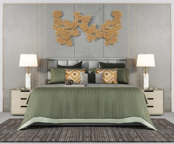 Modern Double Bed-ID:857065915
