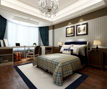 American Style Simple European Style Bedroom-ID:189816576