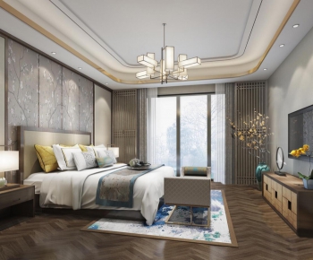 New Chinese Style Bedroom-ID:677946198