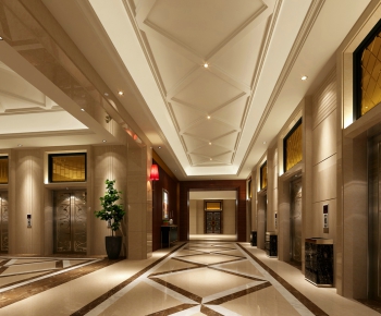 Simple European Style Corridor Elevator Hall-ID:846713958