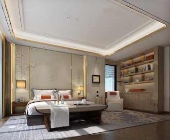 New Chinese Style Bedroom-ID:676991113