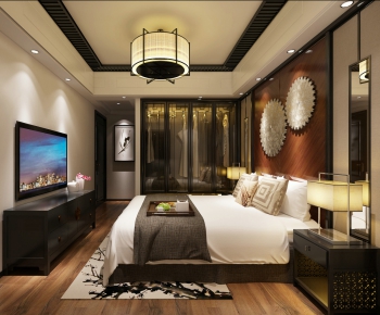 New Chinese Style Bedroom-ID:666018375