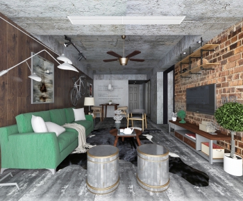 Industrial Style A Living Room-ID:416729264
