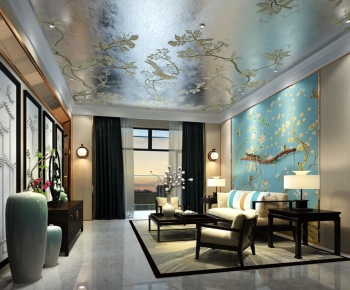 New Chinese Style A Living Room-ID:572962773