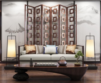 New Chinese Style A Sofa For Two-ID:147131948