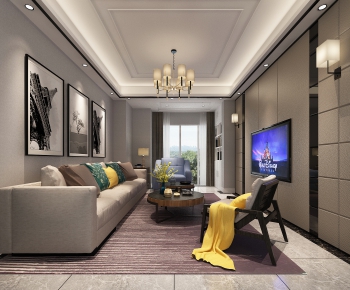 Modern Hong Kong Style A Living Room-ID:980615989