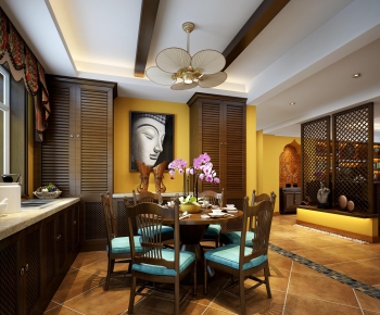 Southeast Asian Style Dining Room-ID:562605913