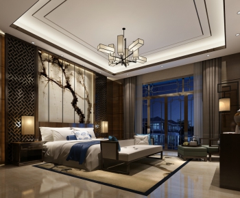 Modern New Chinese Style Bedroom-ID:331446368
