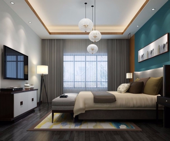 New Chinese Style Bedroom-ID:206839343