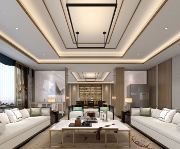 New Chinese Style A Living Room-ID:423200655