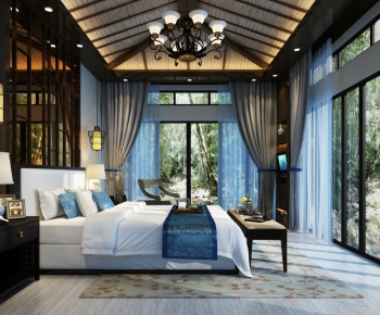 Modern New Chinese Style Bedroom-ID:866752571
