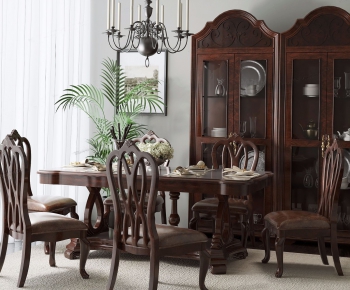 American Style Dining Table And Chairs-ID:407321877