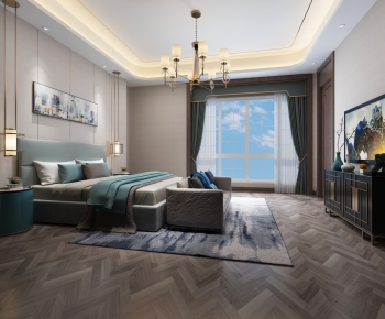 New Chinese Style Bedroom-ID:379876889