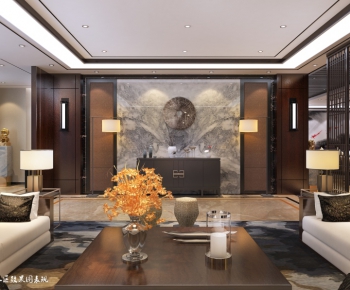 New Chinese Style A Living Room-ID:286675698