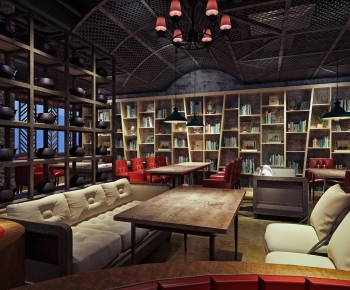 Industrial Style Bookstore Book Bar-ID:524455755