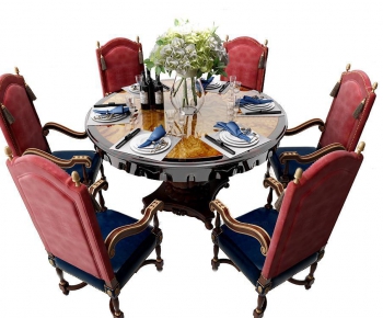 American Style Dining Table And Chairs-ID:125327922