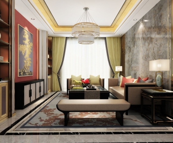 New Chinese Style A Living Room-ID:865567262