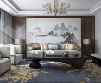 New Chinese Style A Living Room-ID:479817164