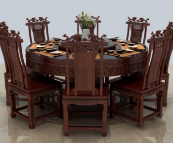 Chinese Style Dining Table And Chairs-ID:446244783
