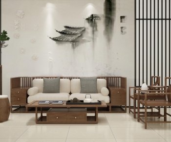 New Chinese Style Sofa Combination-ID:999568448