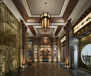 Chinese Style Corridor Elevator Hall-ID:144084338