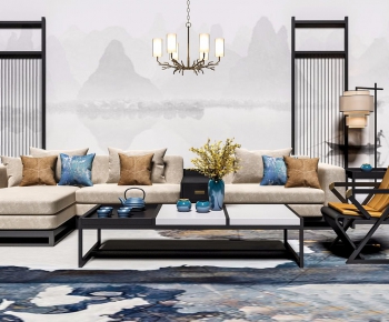 New Chinese Style Sofa Combination-ID:923101366