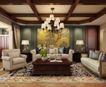 American Style A Living Room-ID:604449983