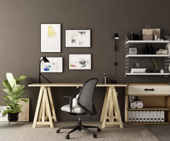 Nordic Style Computer Desk And Chair-ID:874001921