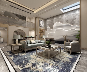 New Chinese Style A Living Room-ID:265801643