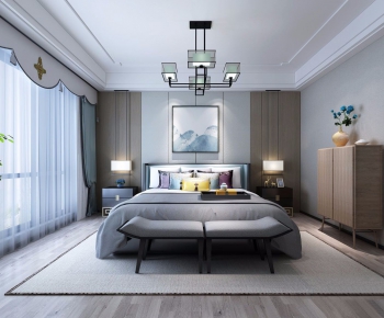 New Chinese Style Bedroom-ID:983761365