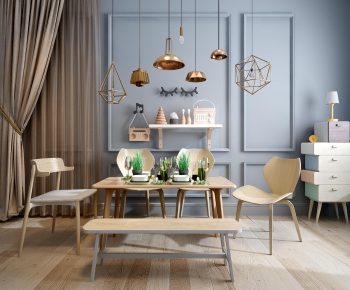 Modern Nordic Style Dining Table And Chairs-ID:889732271