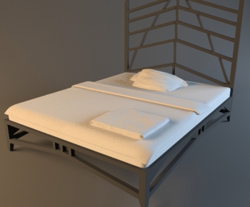 Modern Double Bed-ID:777556953