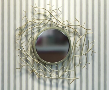现代简约树枝镜子墙饰3D模型