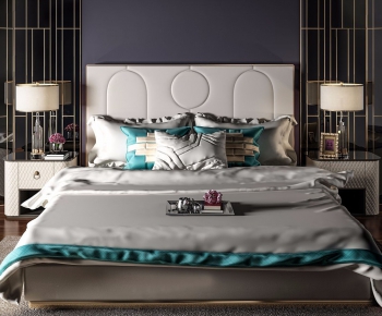 Modern Double Bed-ID:857256815