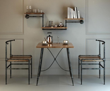 LOFT Industrial Style Dining Table And Chairs-ID:705561729