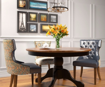 American Style Dining Table And Chairs-ID:431416834